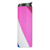 Roze en veelkleurige abstracte kunst thermosbeker (Gedraaid links)