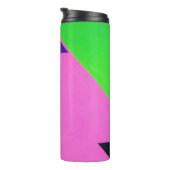 Roze en veelkleurige abstracte kunst thermosbeker (Geroteerd rechts)
