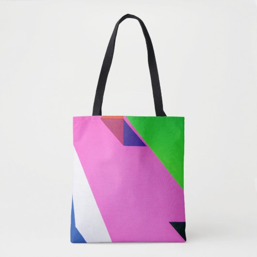 Roze en veelkleurige abstracte kunst tote bag (Voorkant)