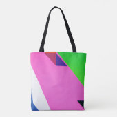 Roze en veelkleurige abstracte kunst tote bag (Achterkant)