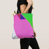Roze en veelkleurige abstracte kunst tote bag (Dichtbij)