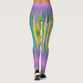 Roze en veelkleurige heldere strepen leggings (Achterkant)