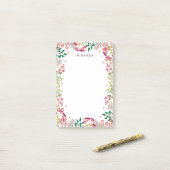 Roze en Violet Boho Wildbloemen Naam toevoegen Post-it® Notes (Op bureau)