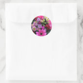 Roze en Violet Bouquet Ronde Sticker (Tas)