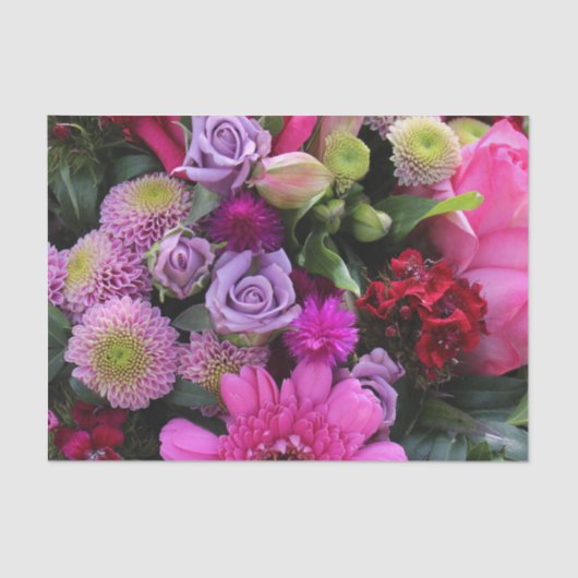 Roze en Violet Bouquet Tissuepapier (Voorkant)