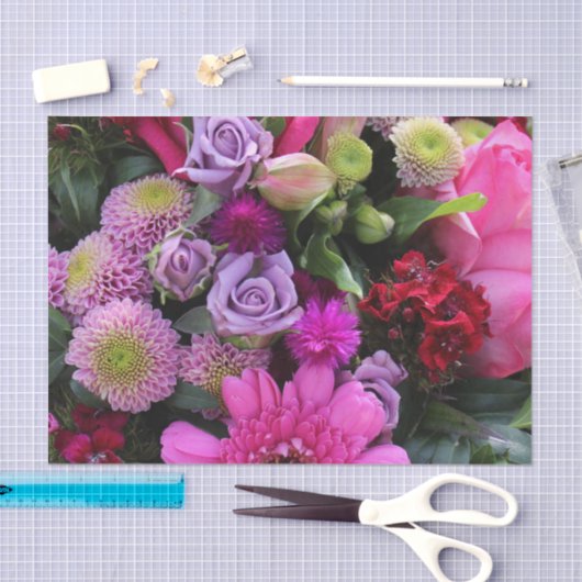 Roze en Violet Bouquet Tissuepapier (Craft)