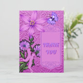 Roze en Violet Dank u voor de islamitische bruilof Kaart (Staand voorkant)