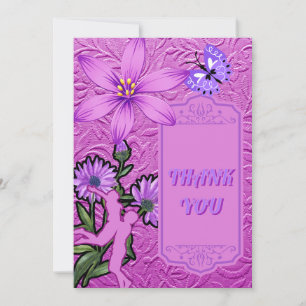 Roze en Violet Dank u voor de islamitische bruilof Kaart