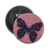 Roze en Violet Floral Butterfly Button Flesopener (Voorkant)