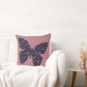 Roze en Violet Floral Butterfly Kussen