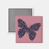 Roze en Violet Floral Butterfly Magneet (Voorkant / Achterkant)
