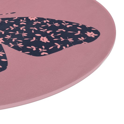 Roze en Violet Floral Butterfly Snijplank (Hoek)