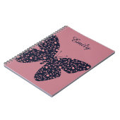 Roze en Violet Floral Butterfly, speciaal geperson Notitieboek (Linkerzijde)