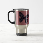 Roze en Violet Floral Butterfly, speciaal geperson Reisbeker (Links)