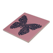 Roze en Violet Floral Butterfly Tegeltje (Zijkant)