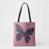 Roze en Violet Floral Butterfly Tote Bag (Voorkant)