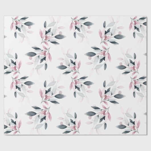 Roze en Violet Floral Wreatping P Cadeaupapier (Vlak)