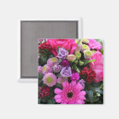 Roze en Violet Flower Bouquet Magneet (Voorkant / Achterkant)