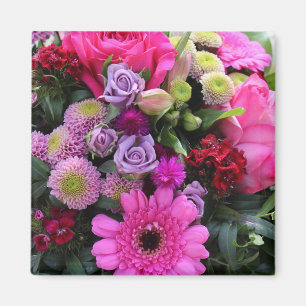 Roze en Violet Flower Bouquet Magneet