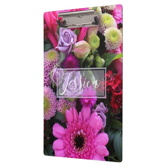 Roze en Violet Flowers op maat Klembord (Links)