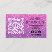 Roze en Violet Glitter Ombre Lash Technician Klantenkaartje (Achterkant)