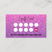 Roze en Violet Glitter Ombre Lash Technician Klantenkaartje (Voorkant)