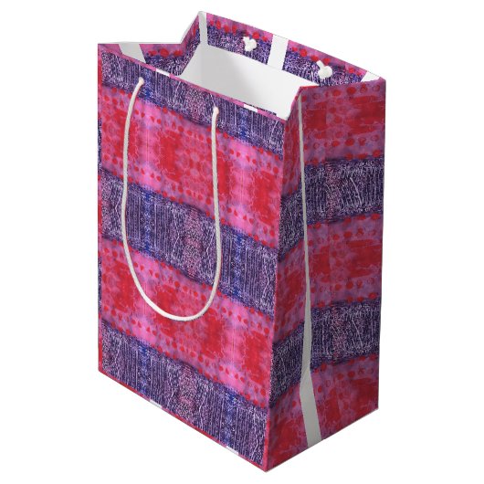 Roze en violet medium cadeauzakje (Achterkant Gekanteld)