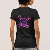 Roze en Violet Skull en Crossbones T-shirt (Achterkant)