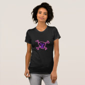 Roze en Violet Skull en Crossbones T-shirt (Voorkant volledig)