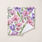 Roze en Violet zoete erwten Bad Handdoek (Wasdoekje)