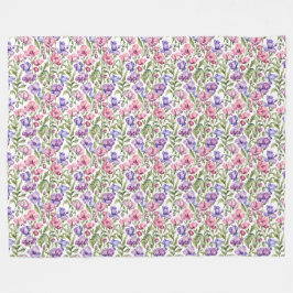 Roze en Violet zoete erwten Fleece Deken