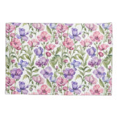 Roze en Violet zoete erwten Kussensloop (Achterkant)