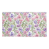 Roze en Violet zoete erwten Kussensloop (Achterkant)