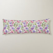 Roze en Violet zoete erwten Lichaamskussen (Achterkant)