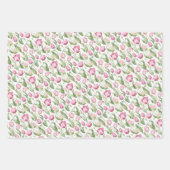 Roze en violette  tulpen inpakpapier vel (Voorkant 3)