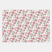 Roze en violette  tulpen inpakpapier vel (Voorkant)