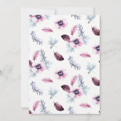 Roze en Violette Veren Koppels Douche Kaart (Achterkant)