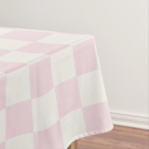 Roze en warmwitte moderne geruite tafelkleed