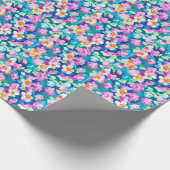 Roze en  Waterverf bloemen Cadeaupapier (Hoek)