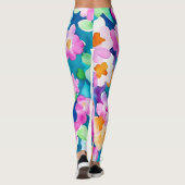 Roze en  Waterverf bloemen Leggings (Achterkant)