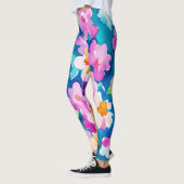 Roze en  Waterverf bloemen Leggings (Links)