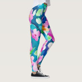 Roze en  Waterverf bloemen Leggings (Rechts)