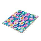 Roze en Waterverf bloemen Tegeltje (Zijkant)