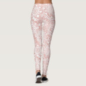 Roze en White Boho Mandala Pattern Yoga Leggings (Achterkant)