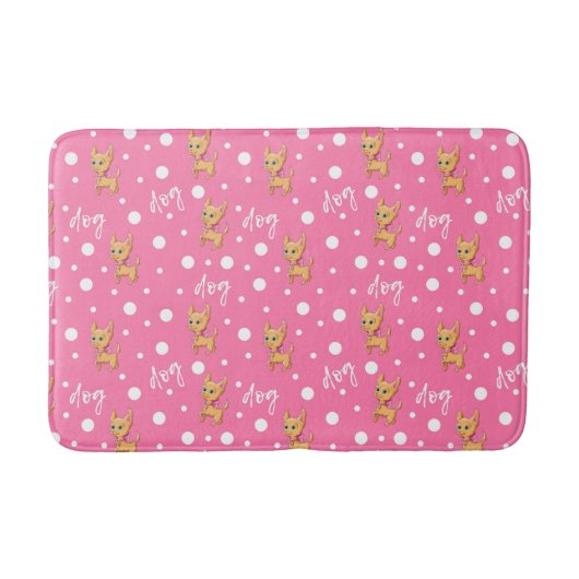 Roze en White Chihuahua Bath Mat (Voorkant)