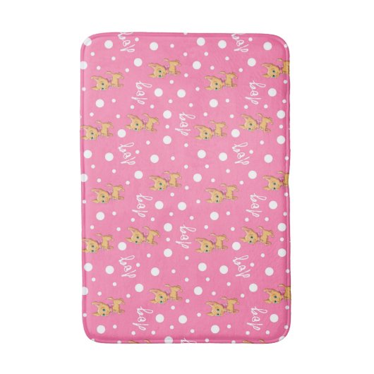 Roze en White Chihuahua Bath Mat (Voorkant Verticaal)