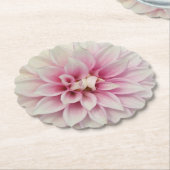 Roze en White Dahlia Floral Kartonnen Onderzetters (Gekanteld)