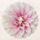 Roze en White Dahlia Floral Kartonnen Onderzetters (Voorkant)