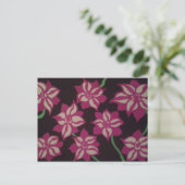 Roze en White Dahlia Pattern Briefkaart (Staand voorkant)