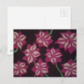 Roze en White Dahlia Pattern Briefkaart (Voorkant / Achterkant)
